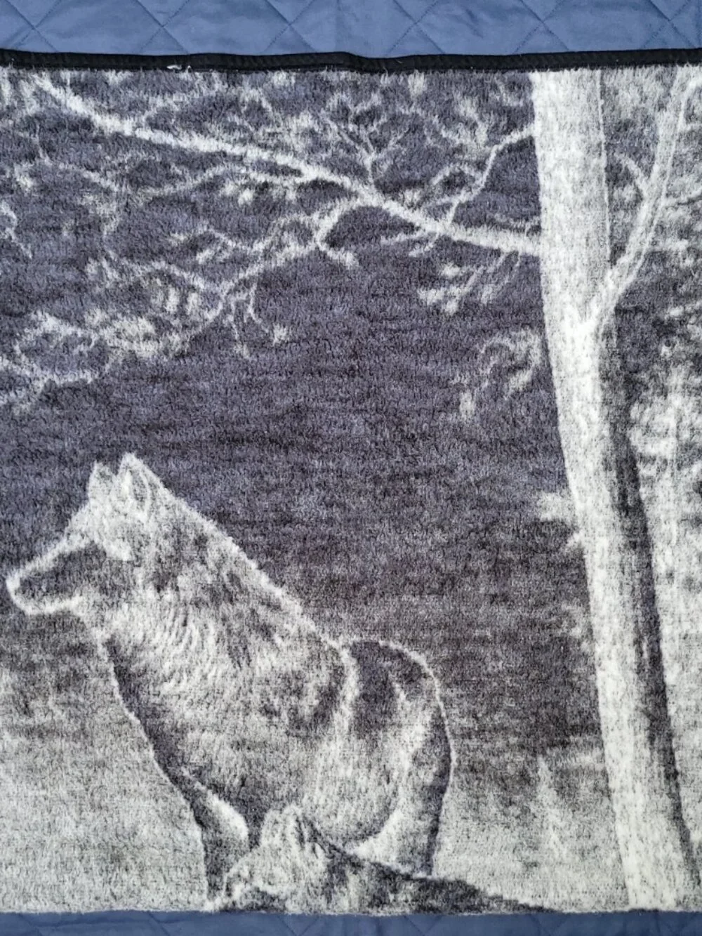 Vintage Biederlack of the Americas Reversible Throw Blanket Wolf